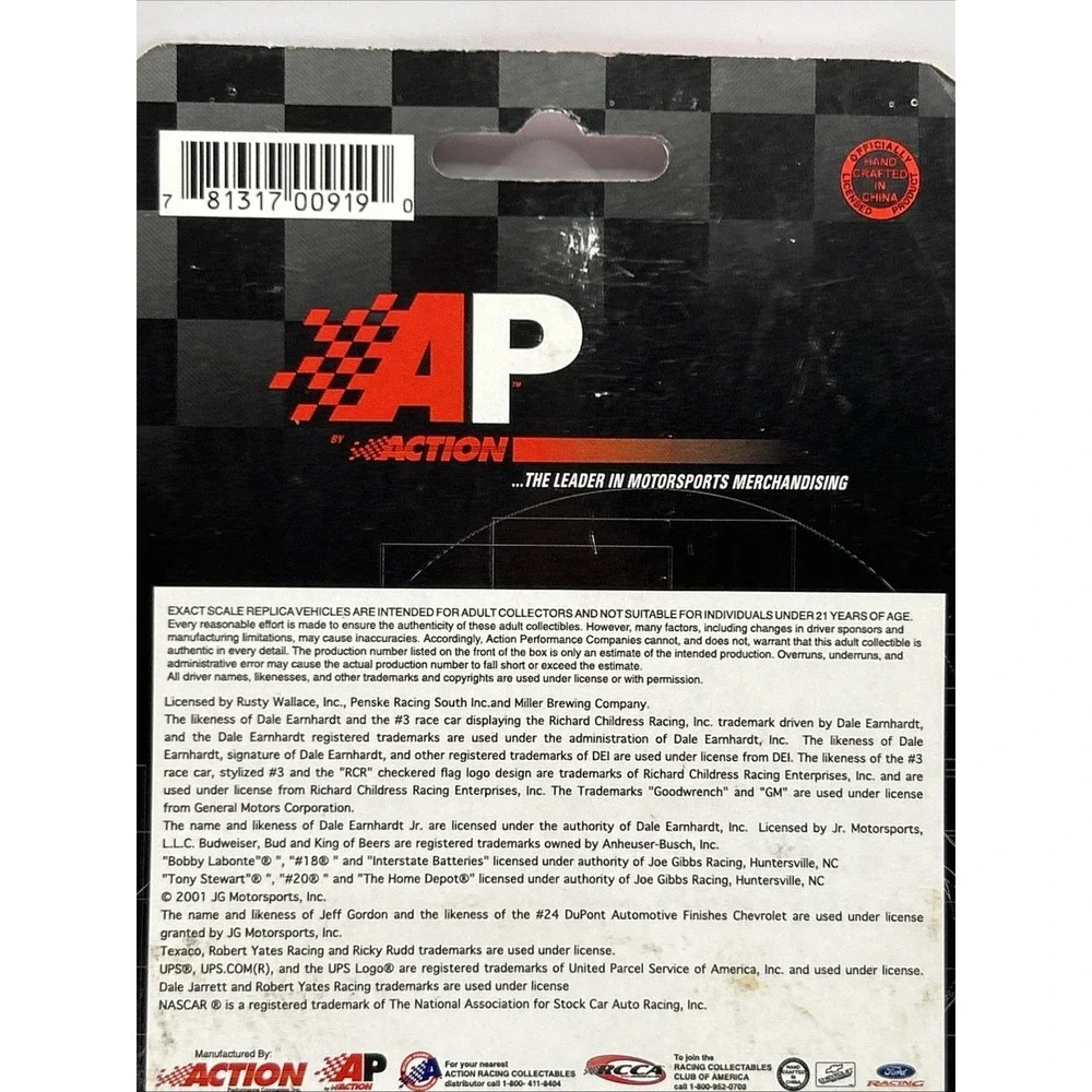 Dale Earnhardt #3 AP Action 1:64 Scale Die Cast Stock Car Action Sports Image